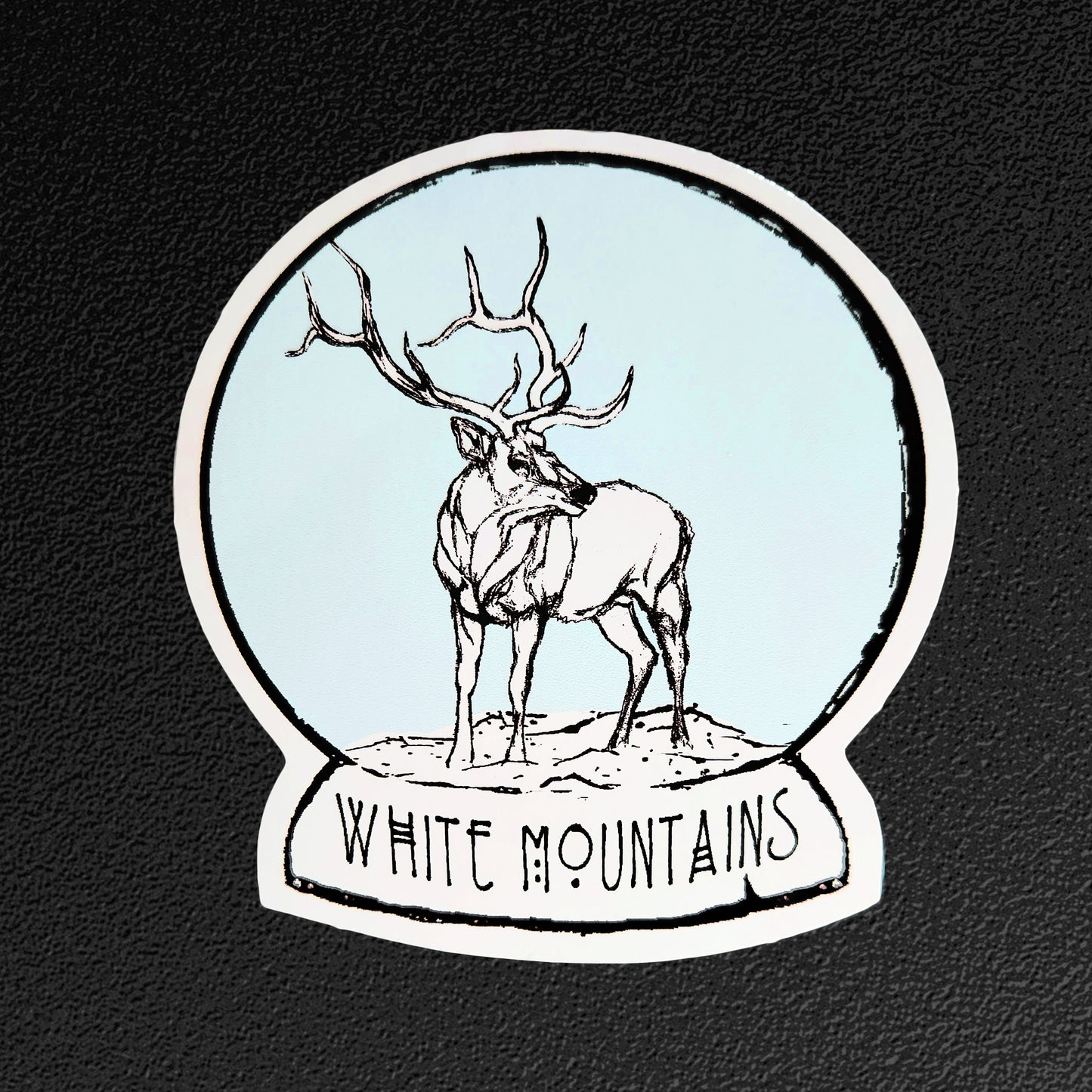 White Mountains, AZ Elk Snow Globe Vinyl Sticker/Decal