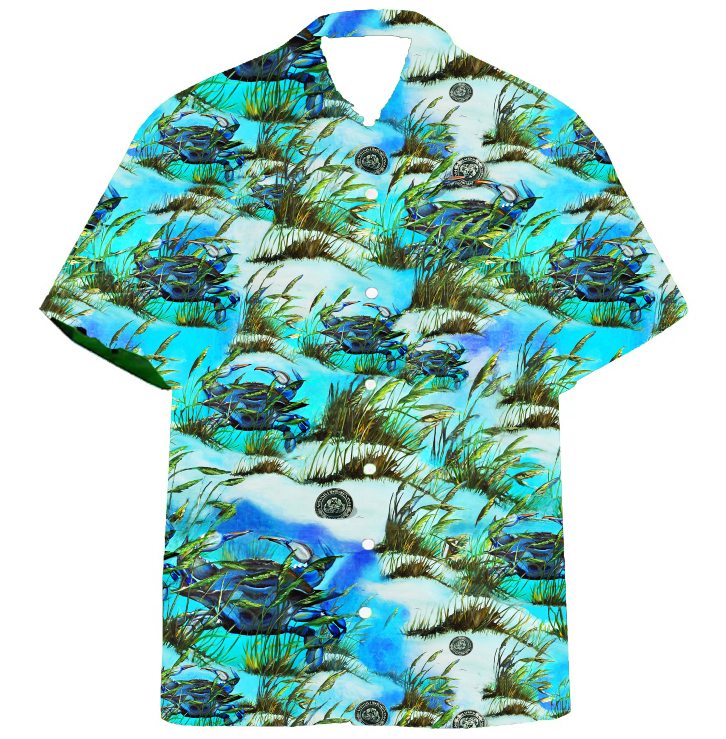 Mosaic Crab Aloha Shirt