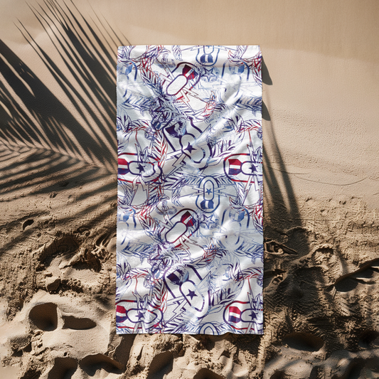Beach Towel - "It's 5 o'clock Somewhere" (Red, White, & BOOM!)