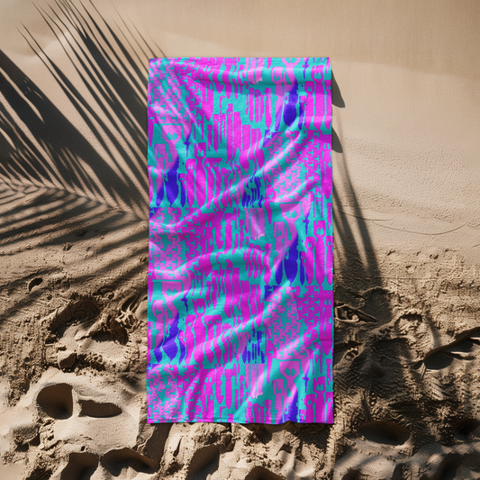 Beach Towel - "EOD Bomb Flag" (Green/Blue/Purple)