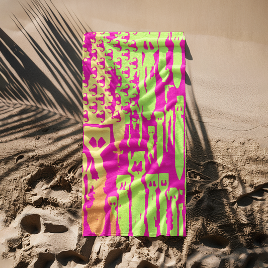 Beach Towel - "EOD Bomb Flag" (Pink/Orange/Lime)