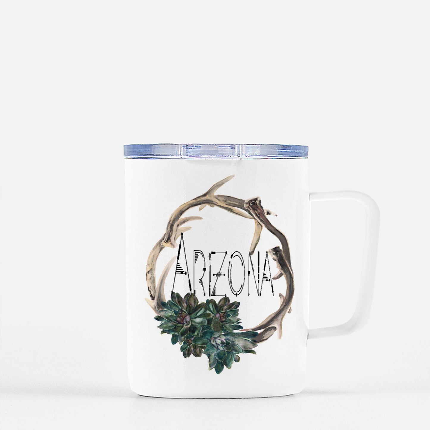 Travel Mug - "Antler Wreath ARIZONA"