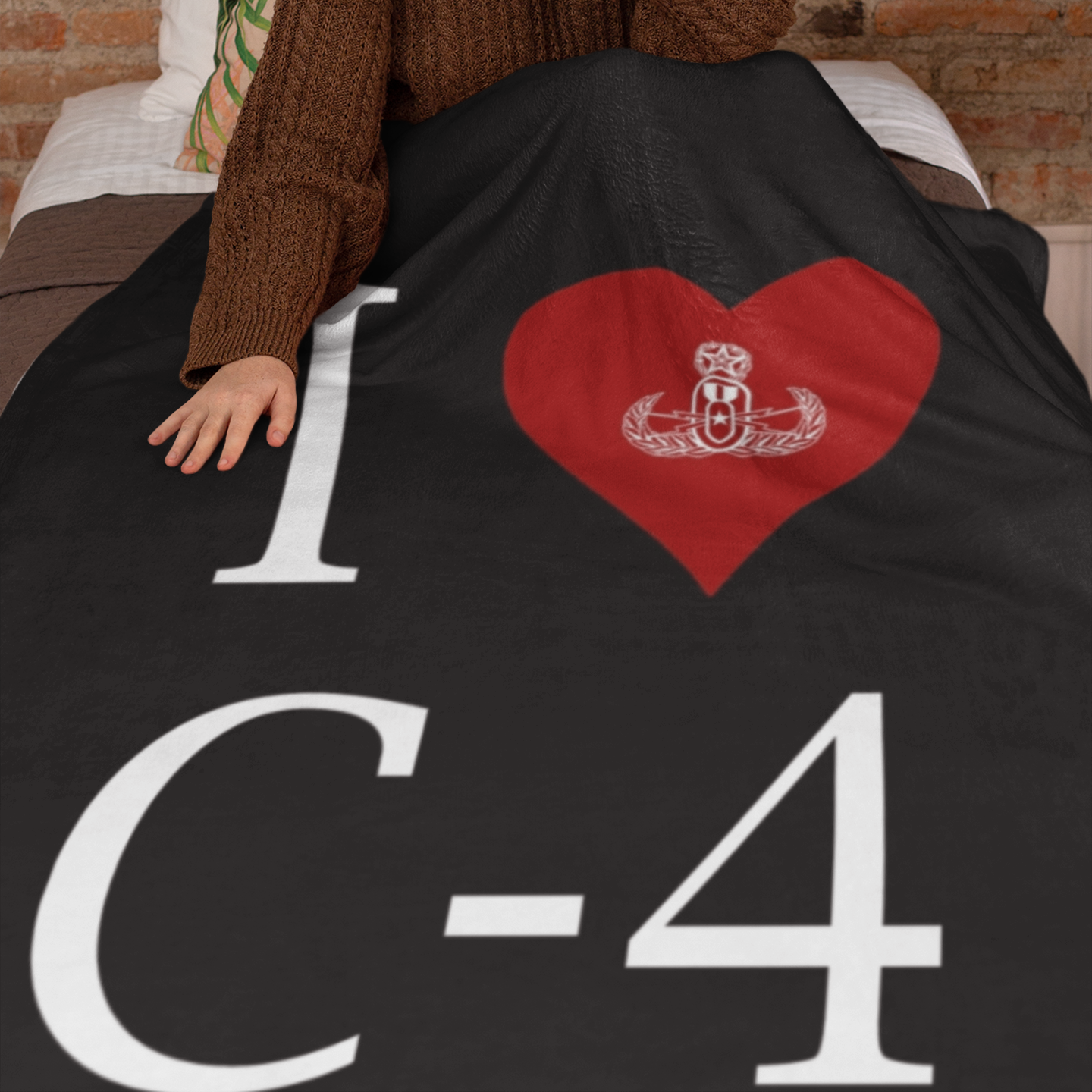 Plush Throw Blanket - "I Heart C-4"