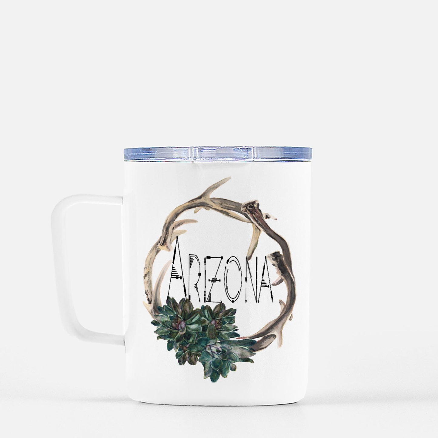 Travel Mug - "Antler Wreath ARIZONA"