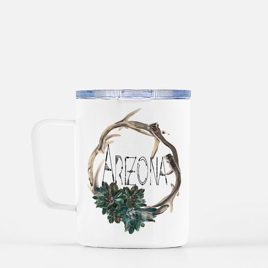 Travel Mug - "Antler Wreath ARIZONA"
