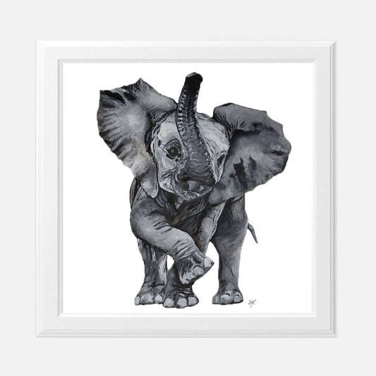 Print (8" x 8") - "Dancing Elephant"