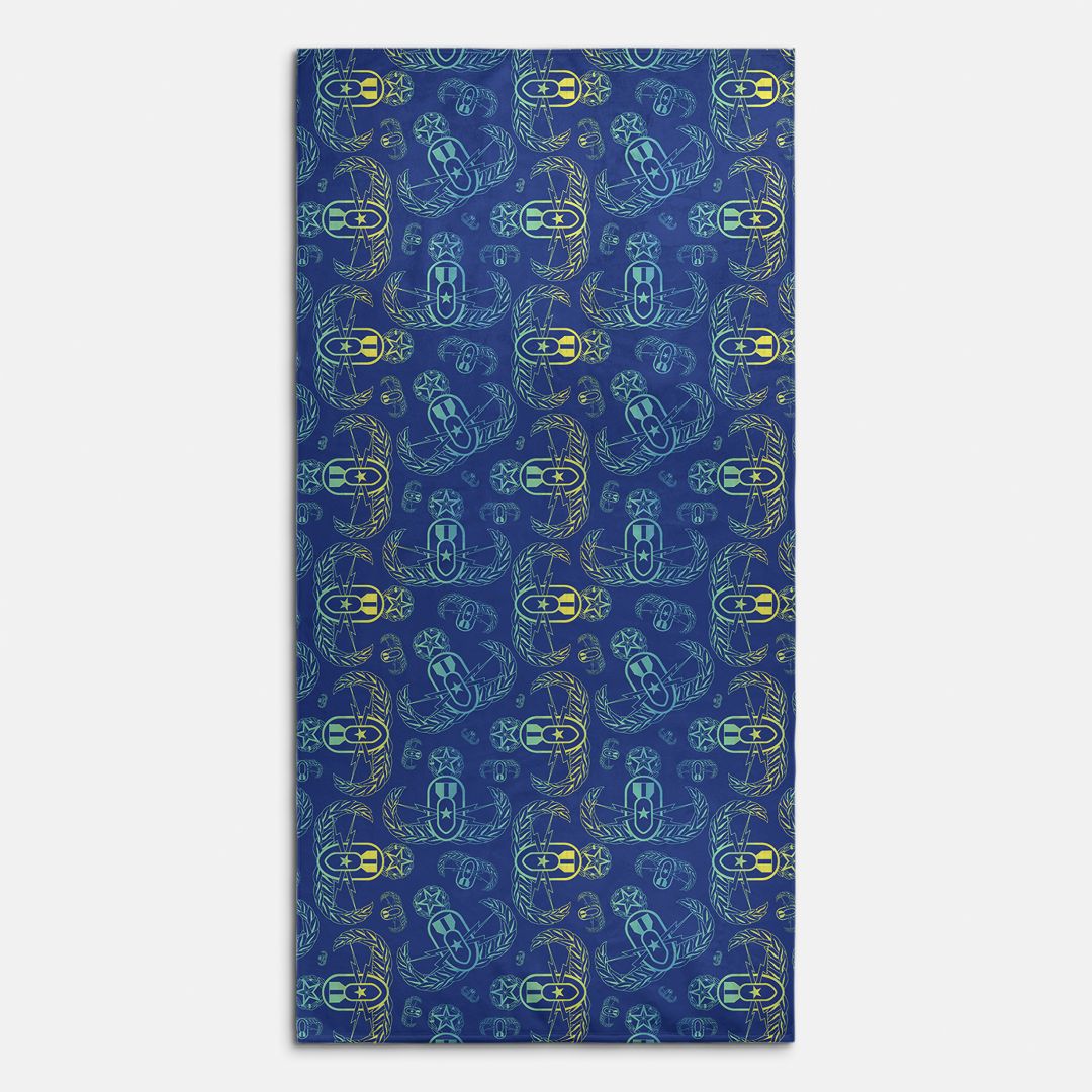 Beach Towel - "EOD BOMBre" (Yellow/Turquoise/Green)