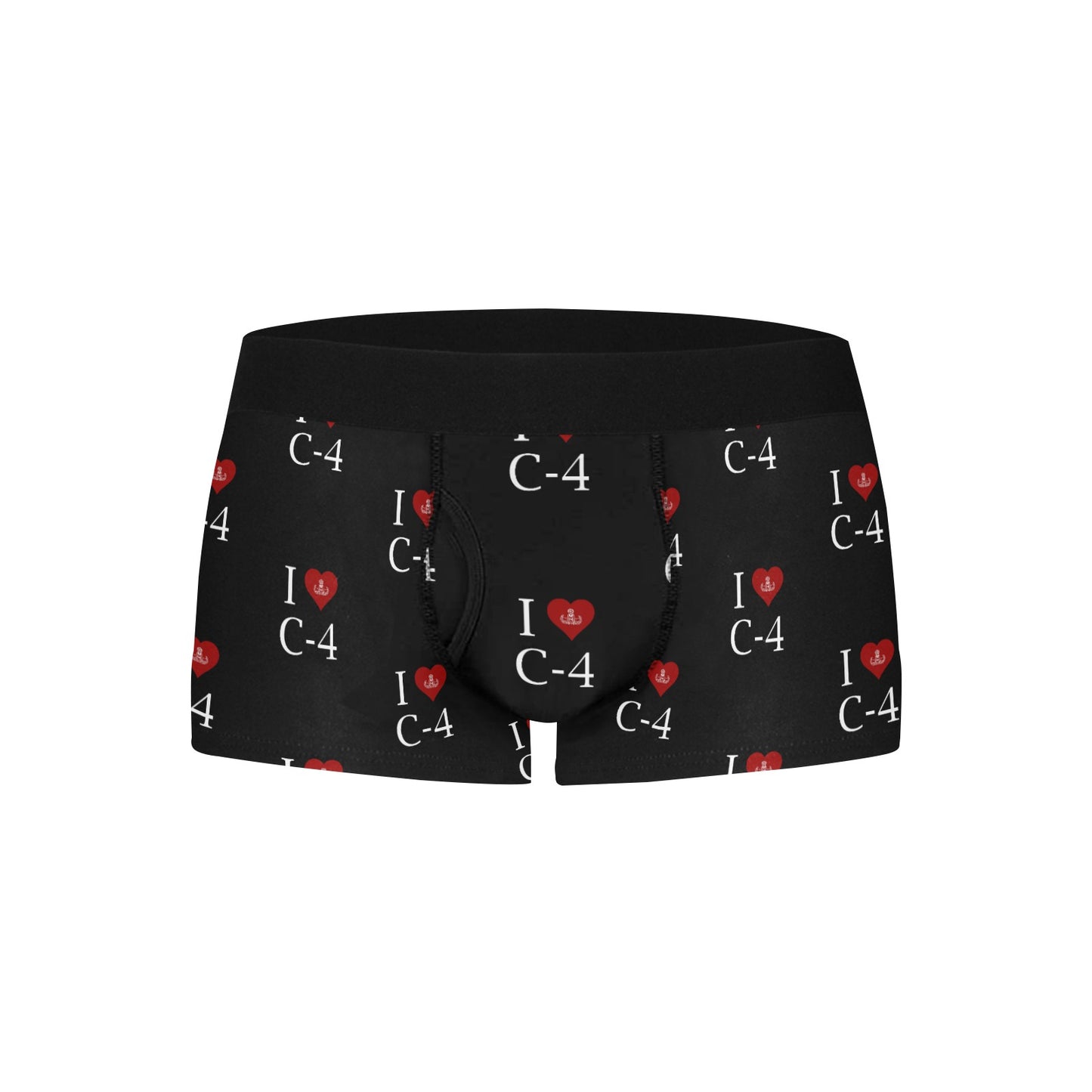 Men's Boxer Briefs with Fly - "I Heart C-4"