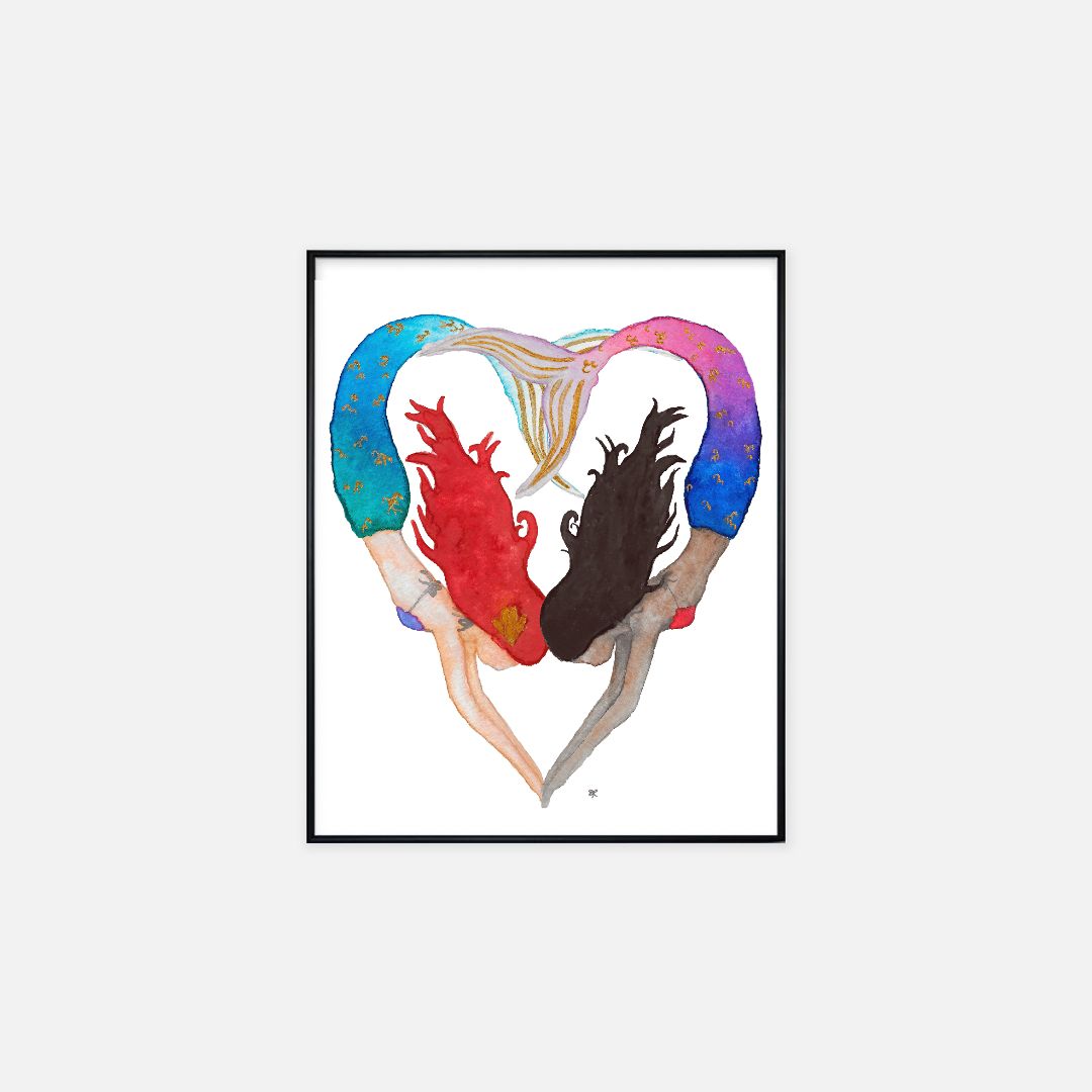 "I Heart Mermaids" - Print (16" x 20")
