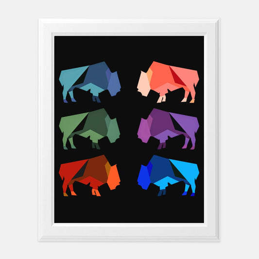 "Abstract Bison Herd" - Print (8" x10")