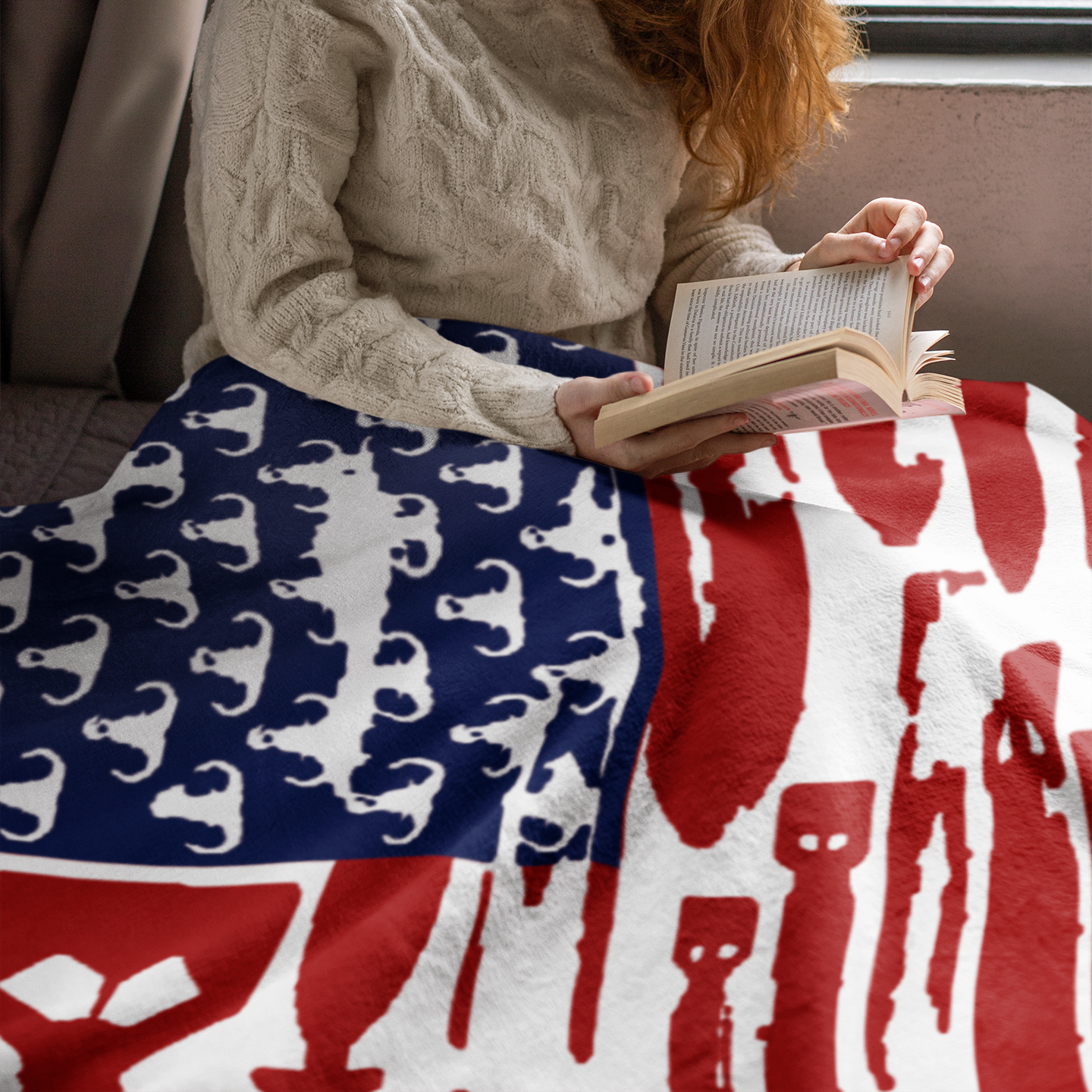 Plush Throw Blanket - "EOD Bomb Flag"