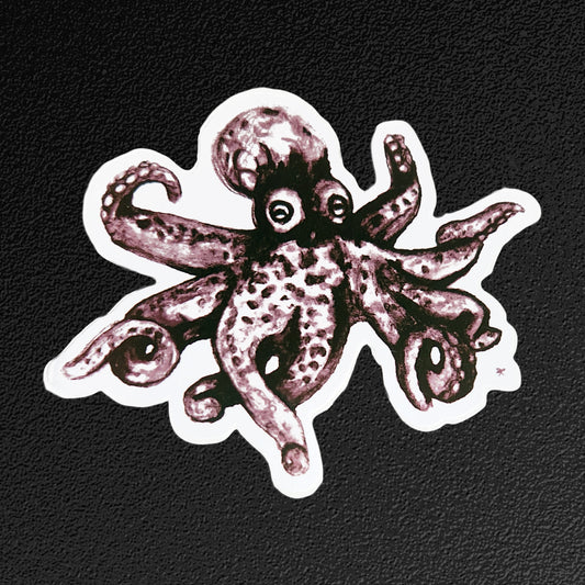Vinyl Sticker/Decal - "O is for Octopus" (Black & White)