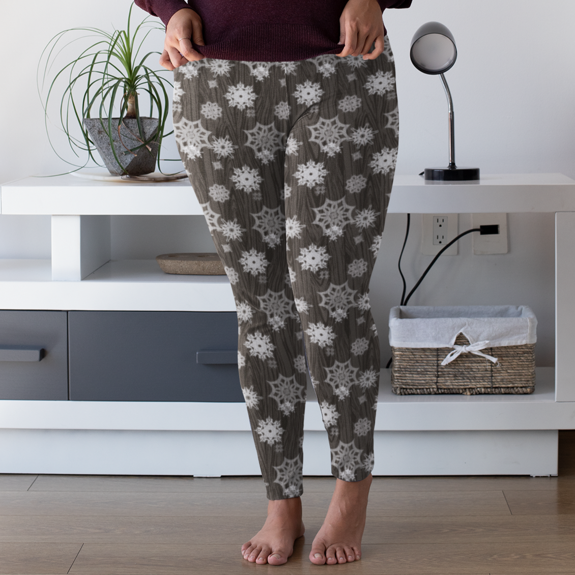 Grey Winter Leggings with POCKETS