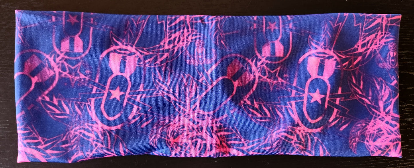 Headband - "It's 5 o'clock Somewhere" (Pink on Purple)