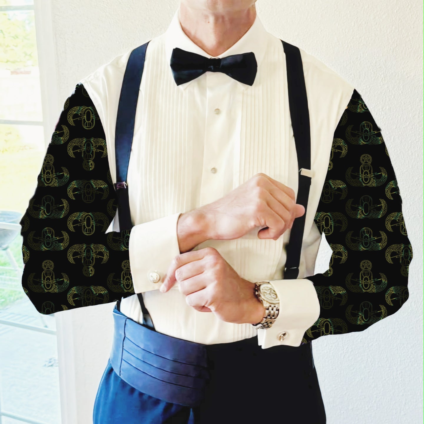 CUSTOM ORDER - Mess Dress Shirt (Men's) - "EOD Badge Rows" (War Paint)