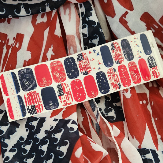 Nail Art Strips - "Red, White, & BOOM!"