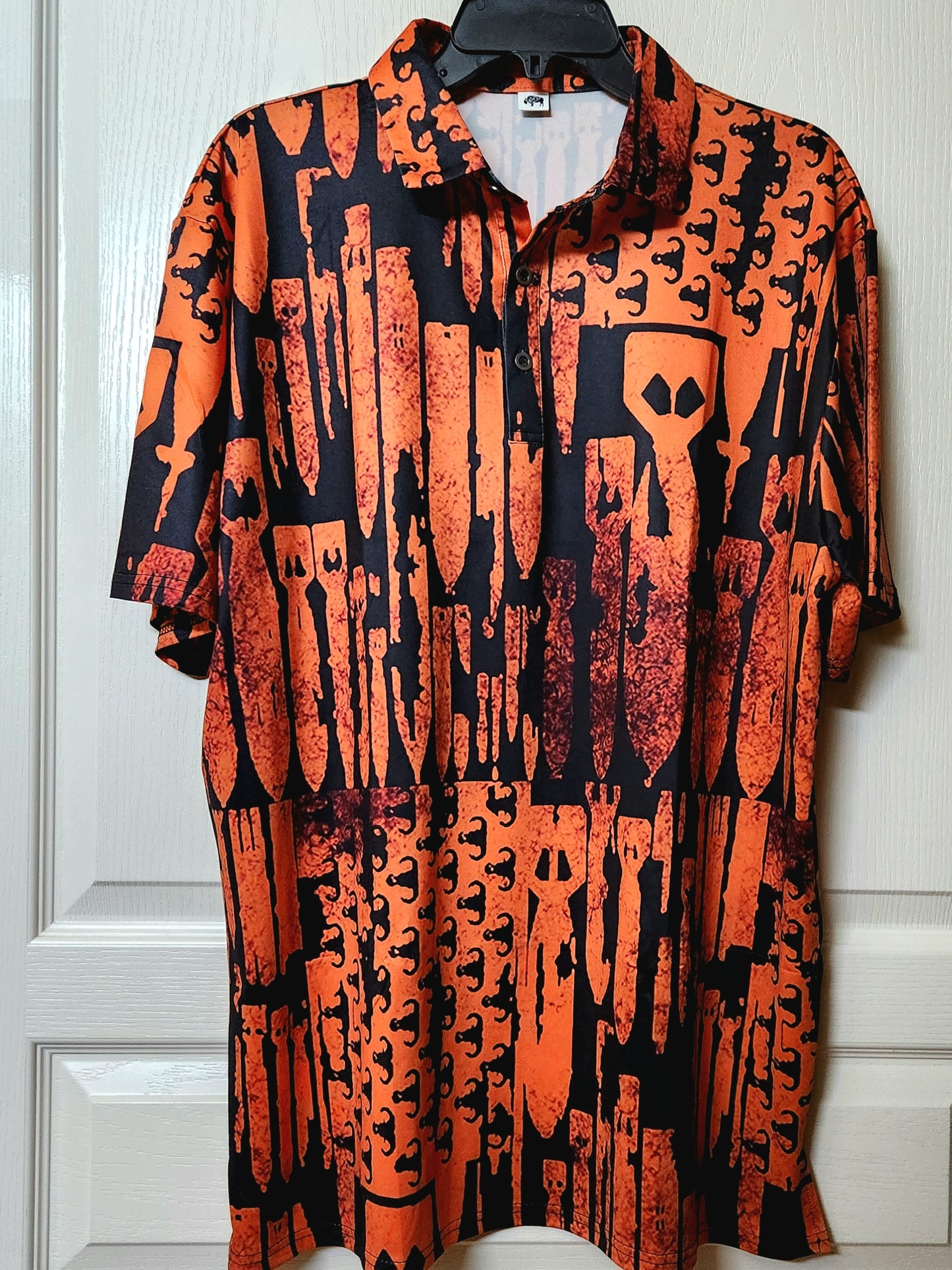 Print On Demand - Polo Shirt - "EOD Bomb Flag" (Orange on Black)