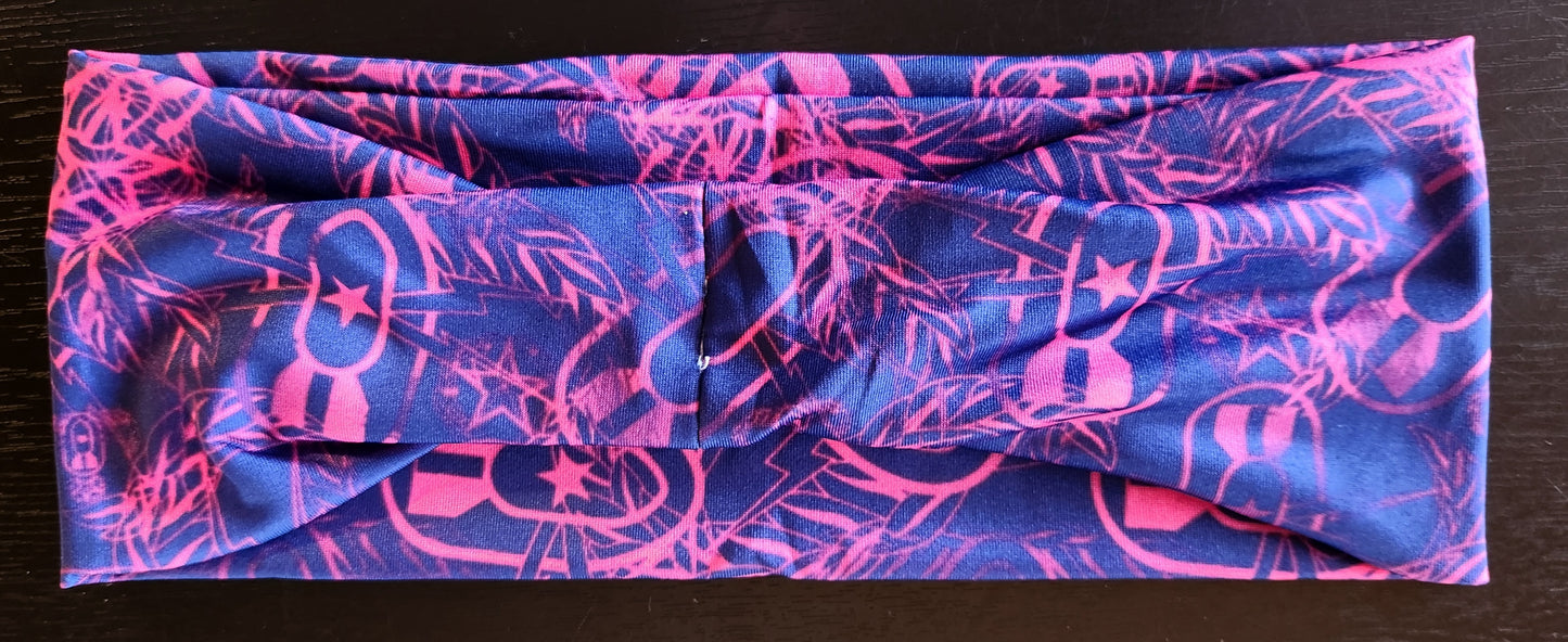 Headband - "It's 5 o'clock Somewhere" (Pink on Purple)