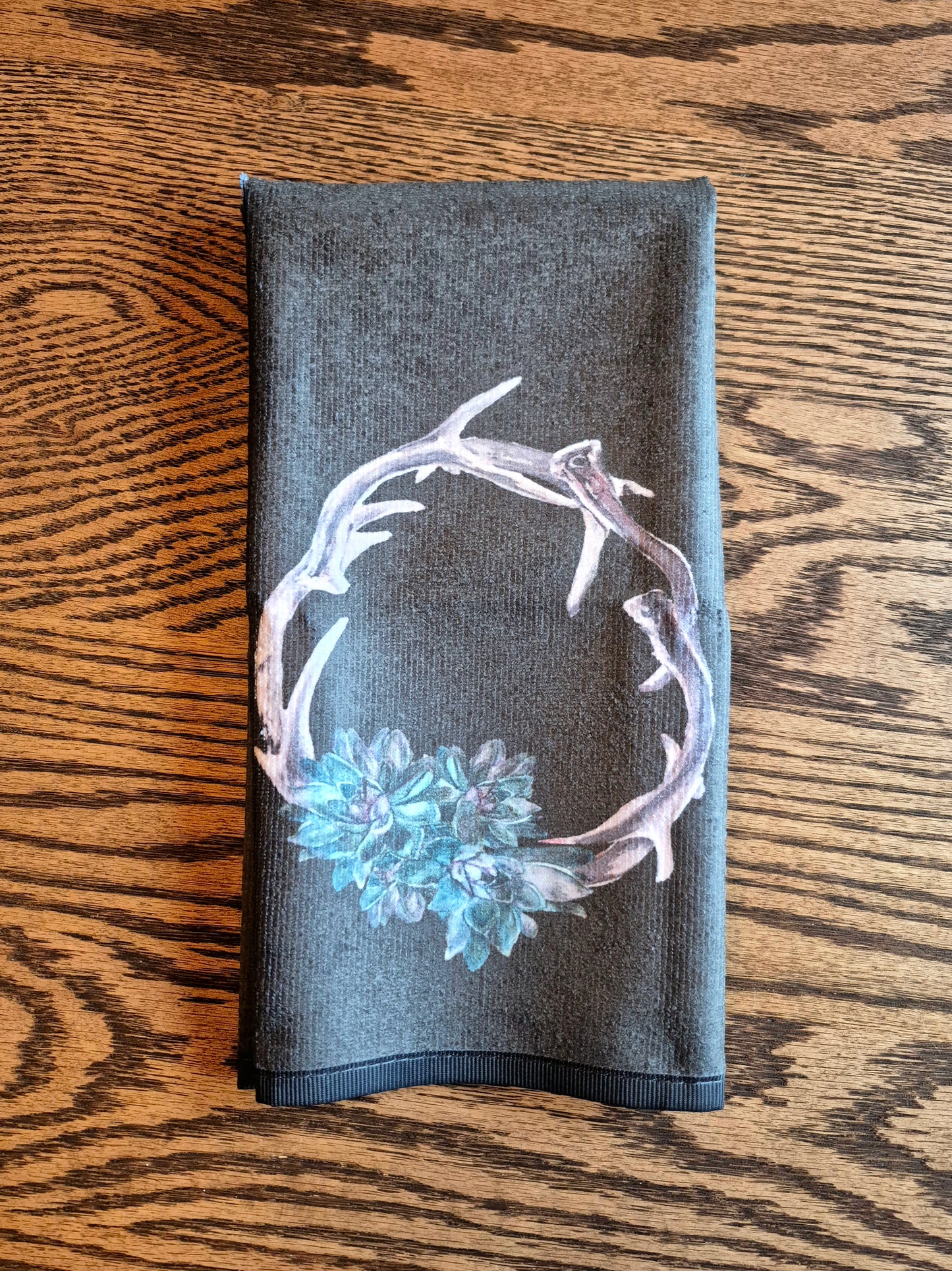 Hand Towel - "Antler Wreath"