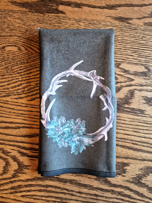 Hand Towel - "Antler Wreath"