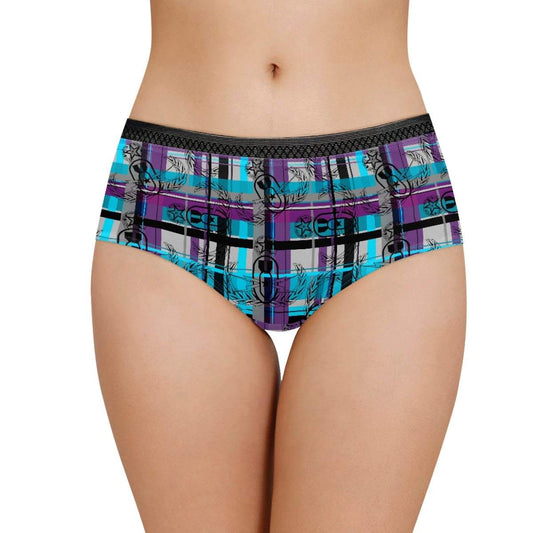 Women's Briefs - "EOD Plaid" (Purple & Turquoise)