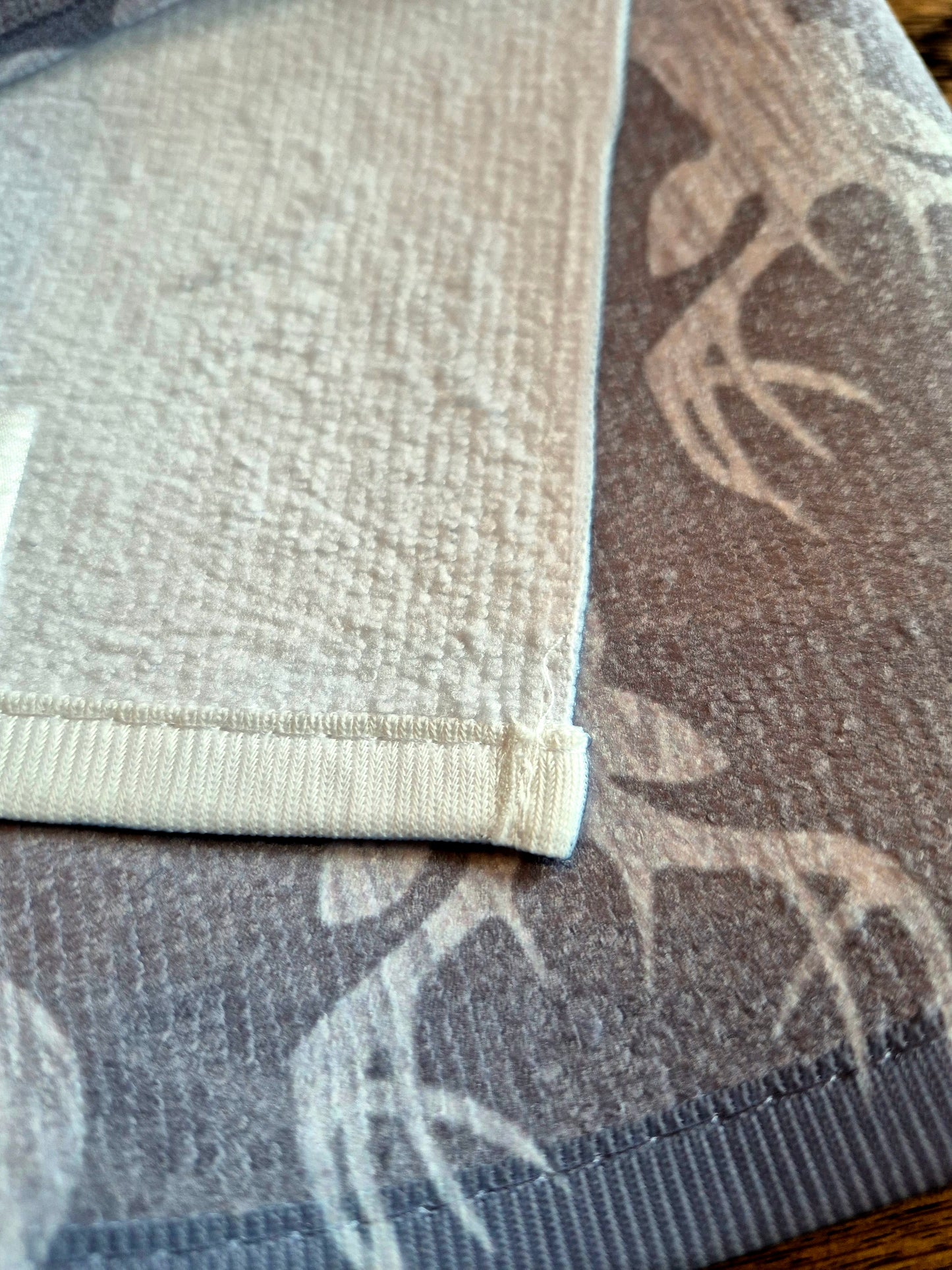 Hand Towel - "Wood Grain Deer" (Grey)