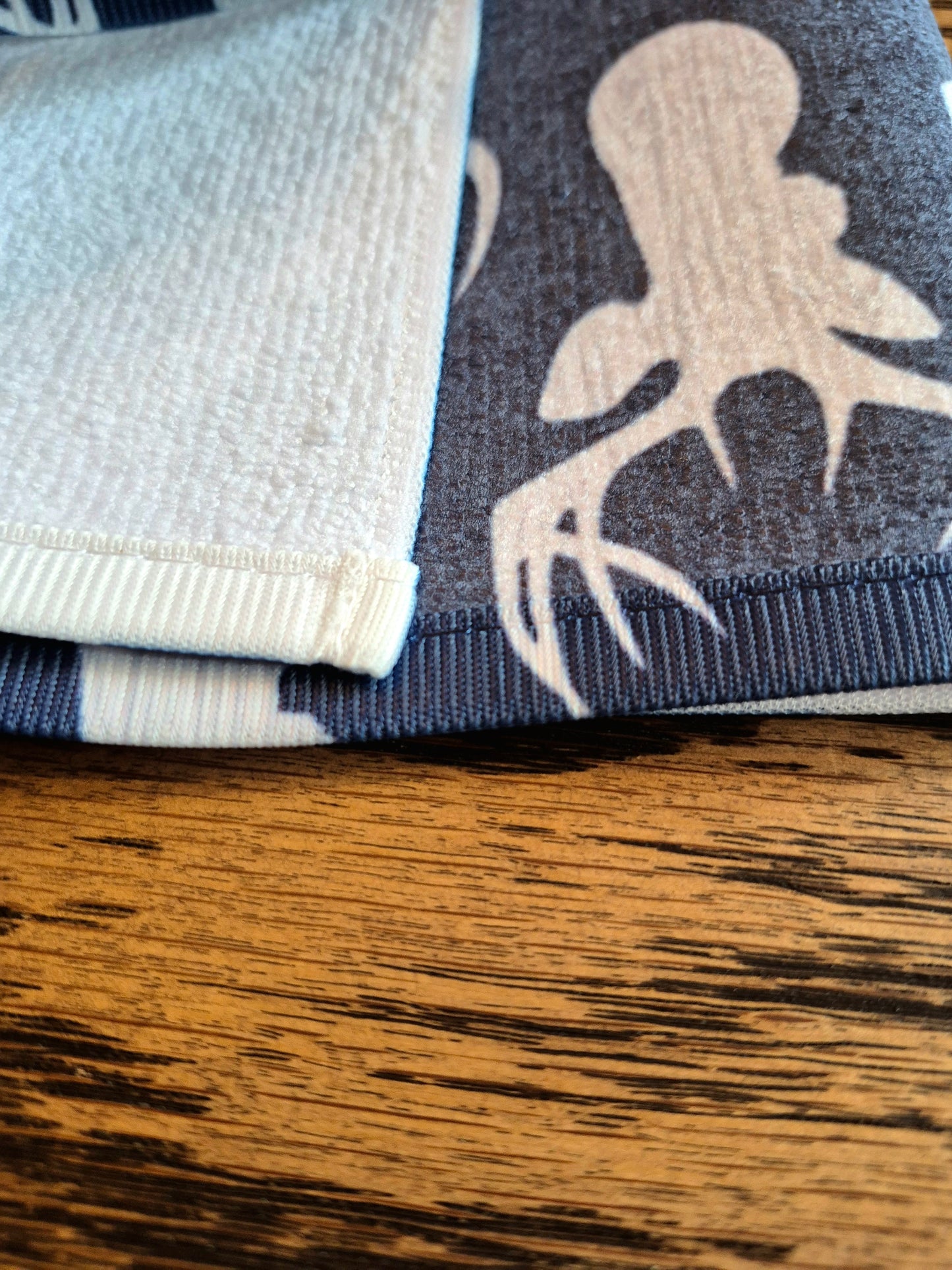 Hand Towel - "Wood Grain Deer" (Blue)