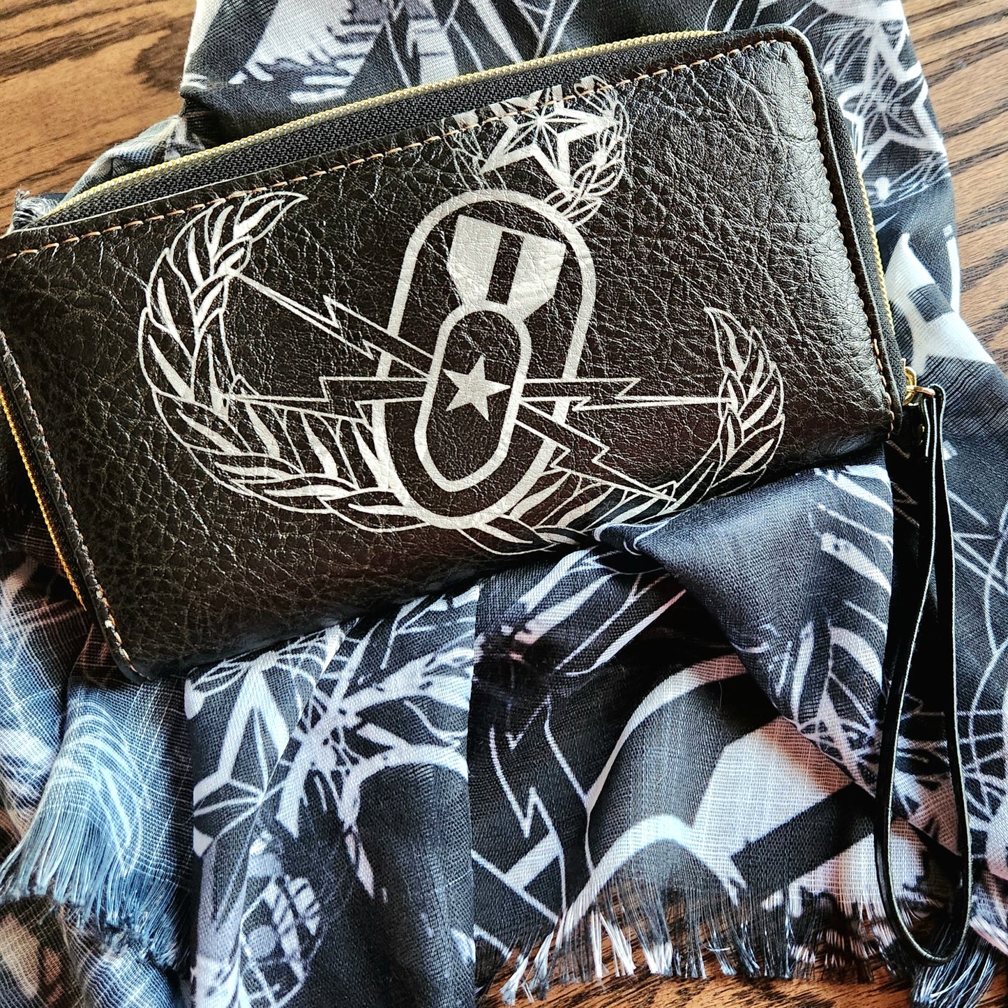 Pashmina Scarf - "It's 5 o'clock Somewhere" (White on Black)