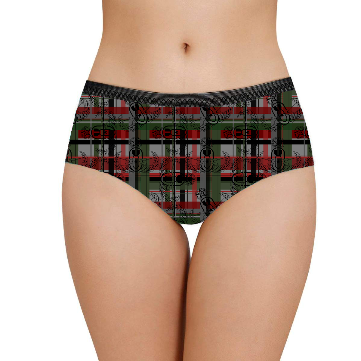 Women's Briefs - "EOD Flannel Plaid" (Red & Green)