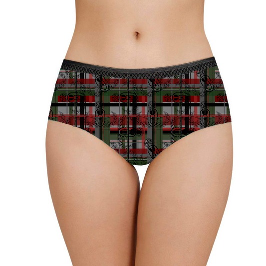 Women's Briefs - "EOD Flannel Plaid" (Red & Green)