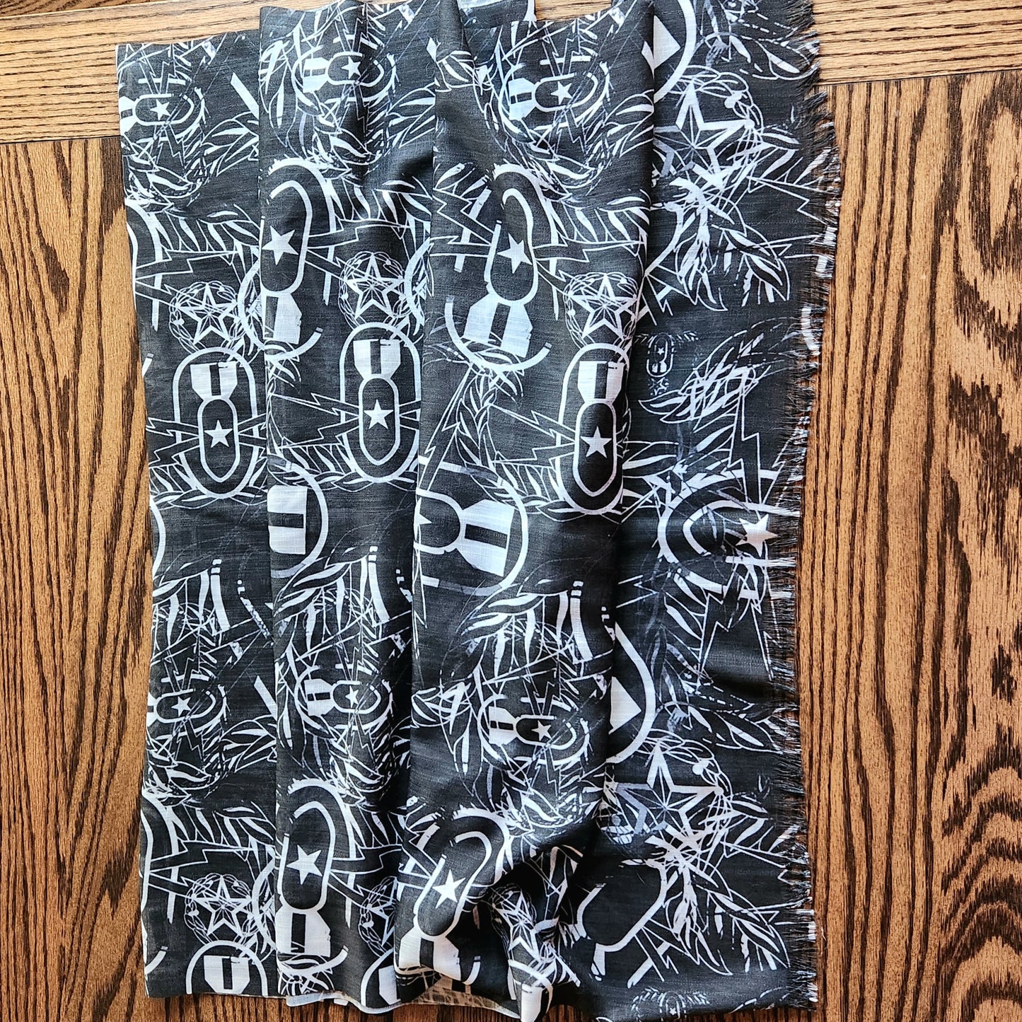 Pashmina Scarf - "It's 5 o'clock Somewhere" (White on Black)