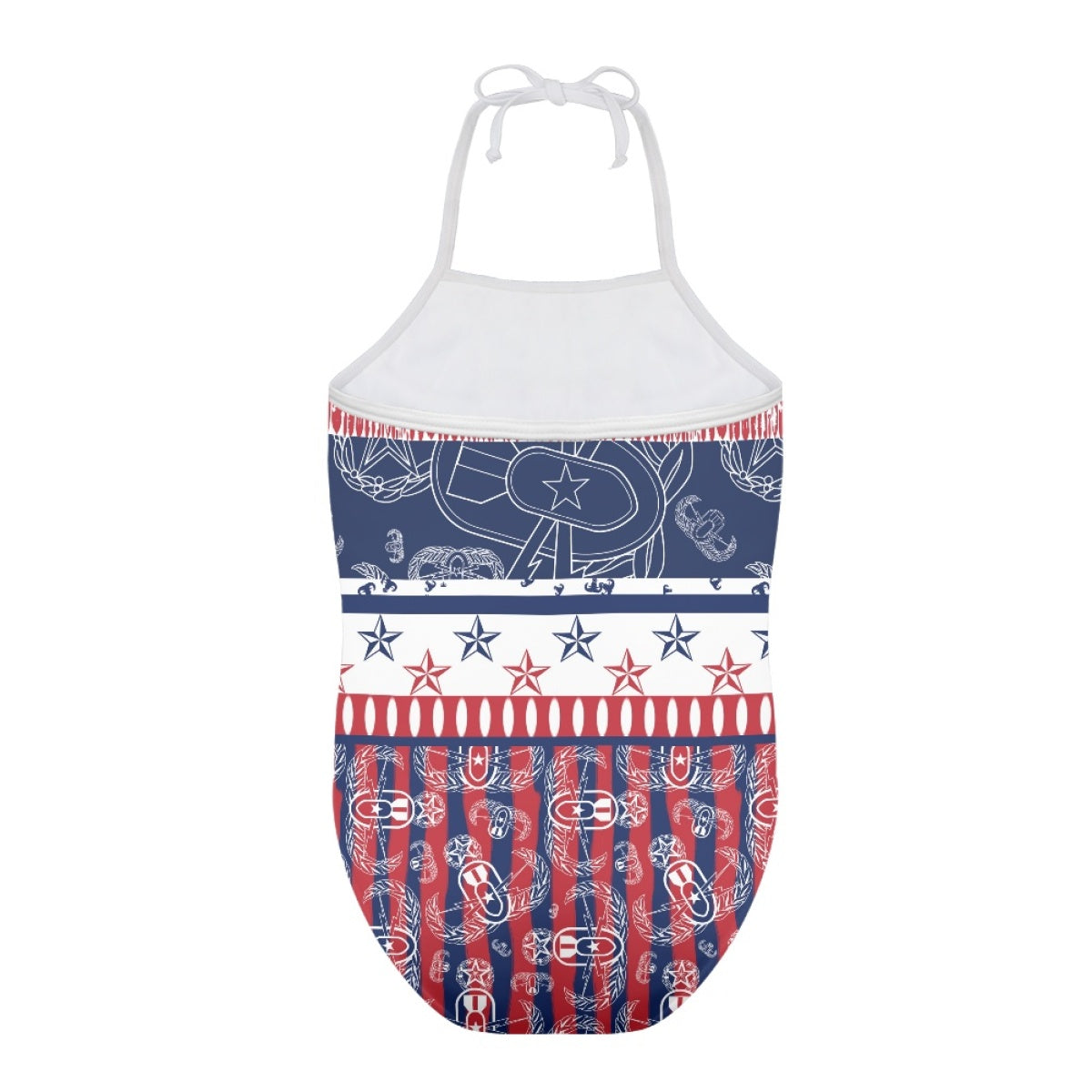 Girls' One-Piece Swimsuit - "Badges & Stripes"