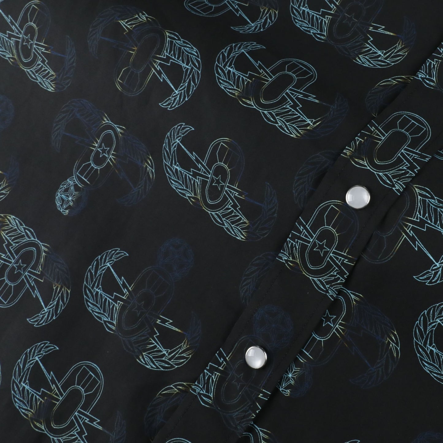 PRE-ORDER - Pearl Snap Dress Shirt (Men's) - "EOD Badge Rows" (Burnt Edges)