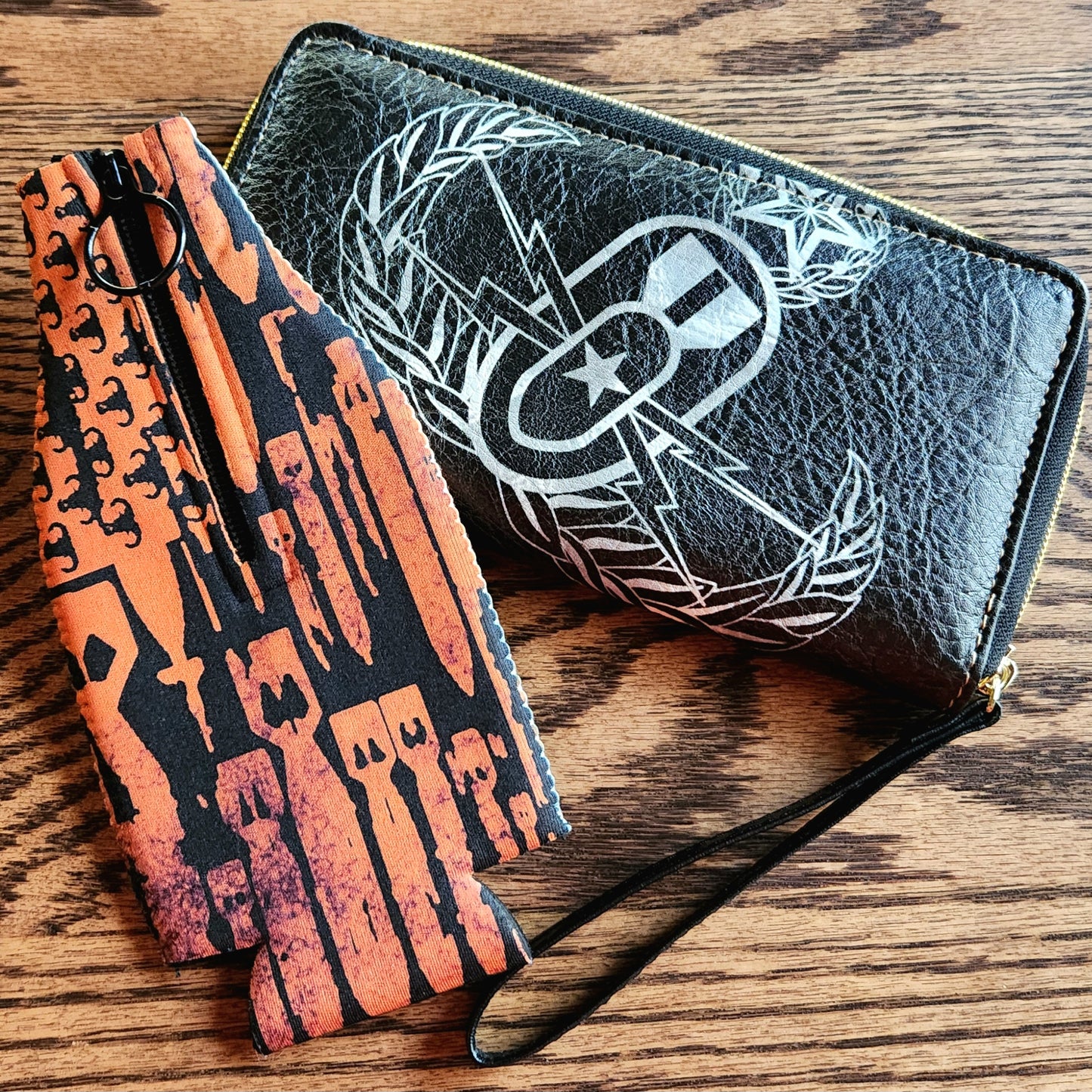 Print On Demand - Bottle Wrap - "EOD Bomb Flag" (Orange on Black)
