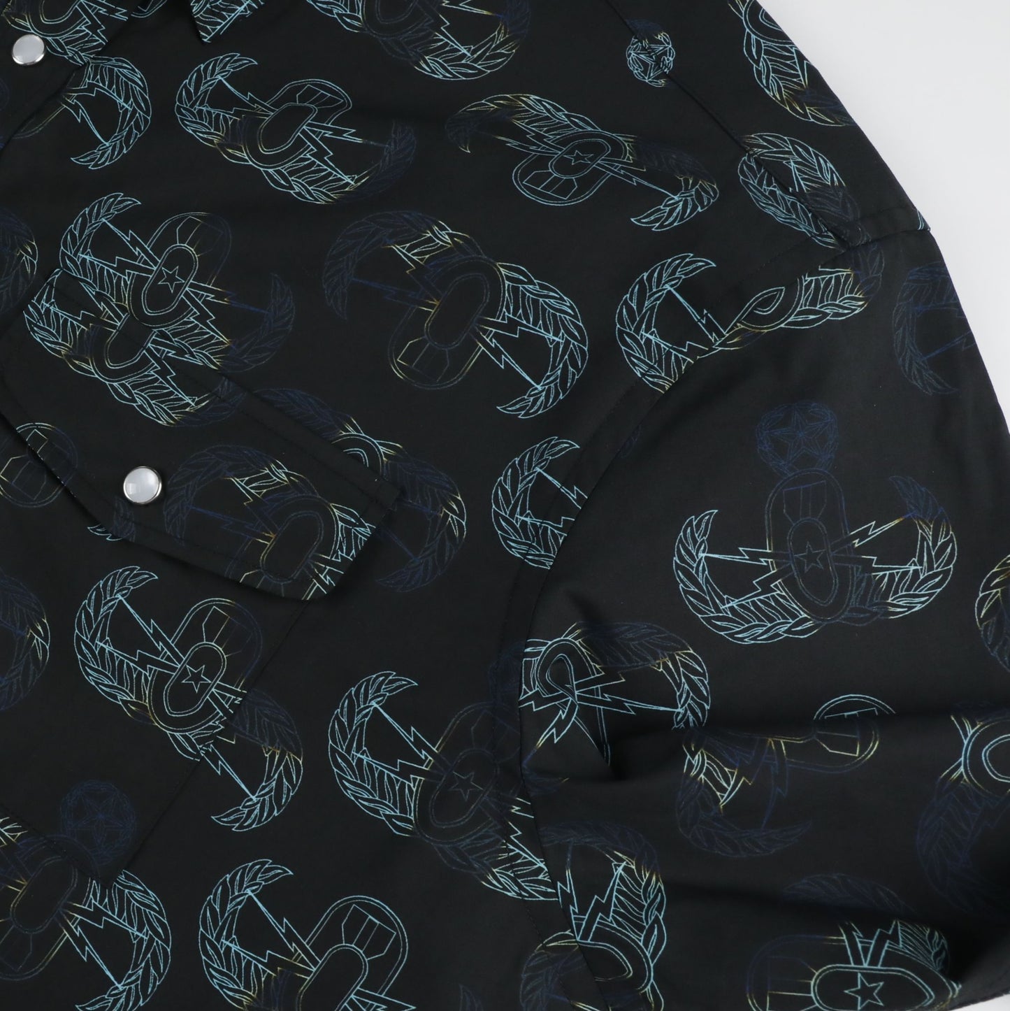 PRE-ORDER - Pearl Snap Dress Shirt (Men's) - "EOD Badge Rows" (Burnt Edges)