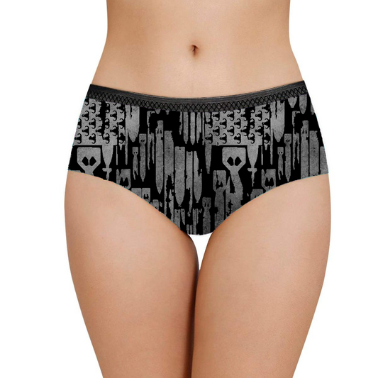 Women's Briefs - "EOD Bomb Flag" (Gey on Black)
