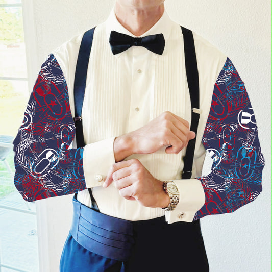 CUSTOM ORDER - Mess Dress Shirt (Men's) - "It's 5 o'clock Somewhere" (Red, White, & Blues)