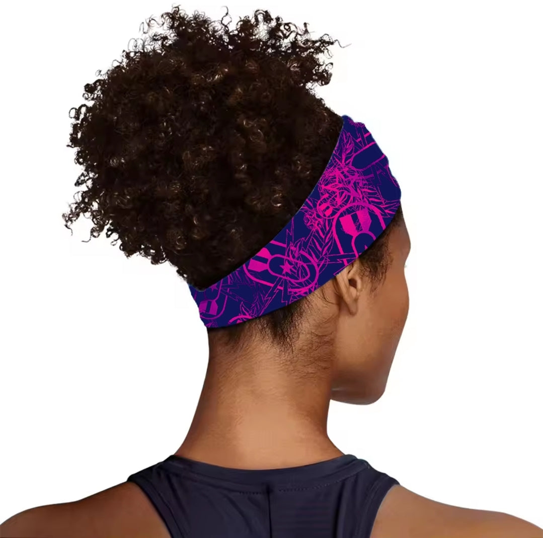 Headband - "It's 5 o'clock Somewhere" (Pink on Purple)