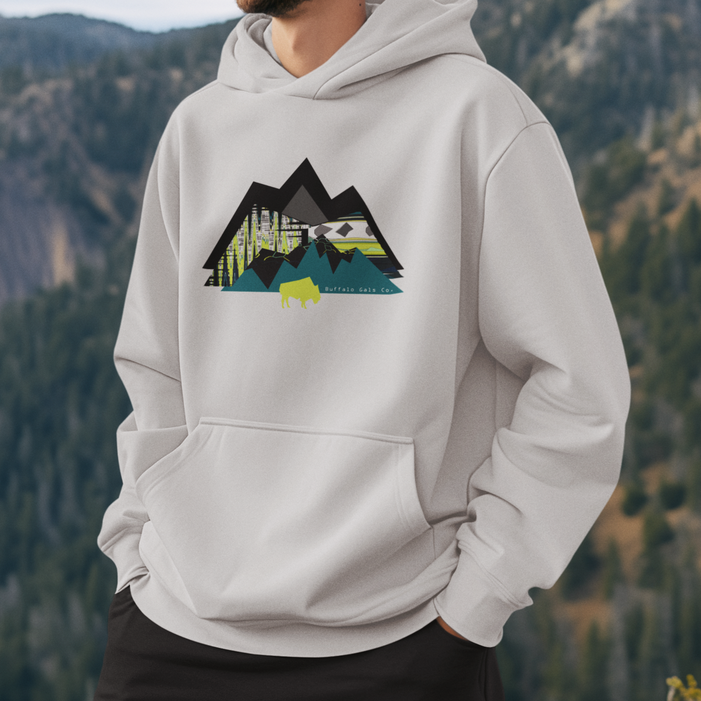 Sweat Shirt (Hoodie) - "Chartreuse Mountains"