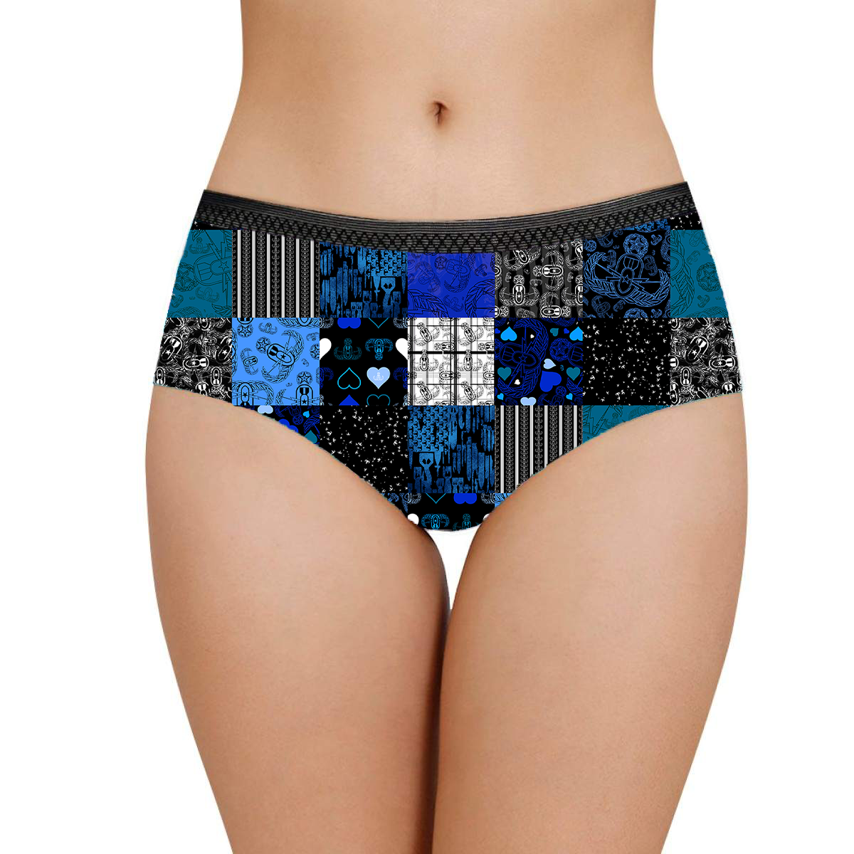 Women's Briefs - "EOD Patchwork" (Blues)