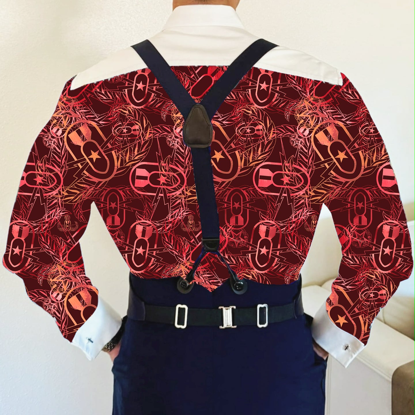CUSTOM ORDER - Mess Dress Shirt (Men's) - "It's 5 o'clock Somewhere" (Rust)