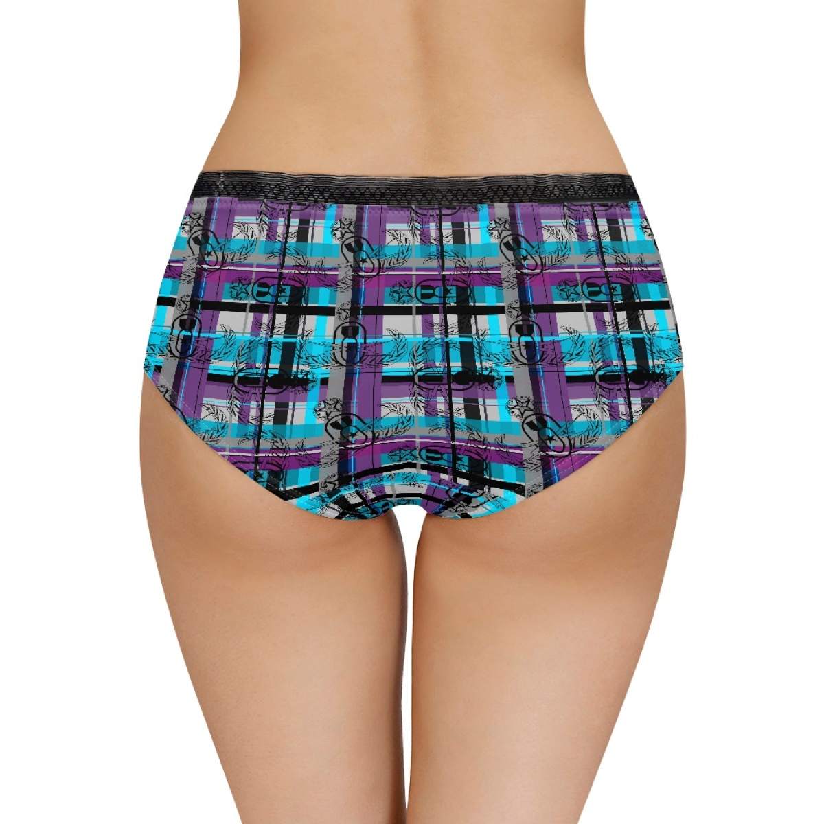 Women's Briefs - "EOD Plaid" (Purple & Turquoise)