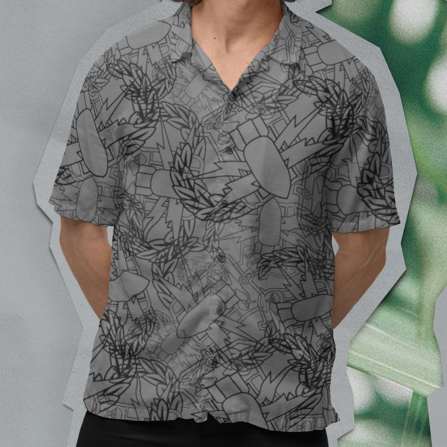 Hawaiian Shirt - "It's 5 o'clock Somewhere" (PSBT Grey)