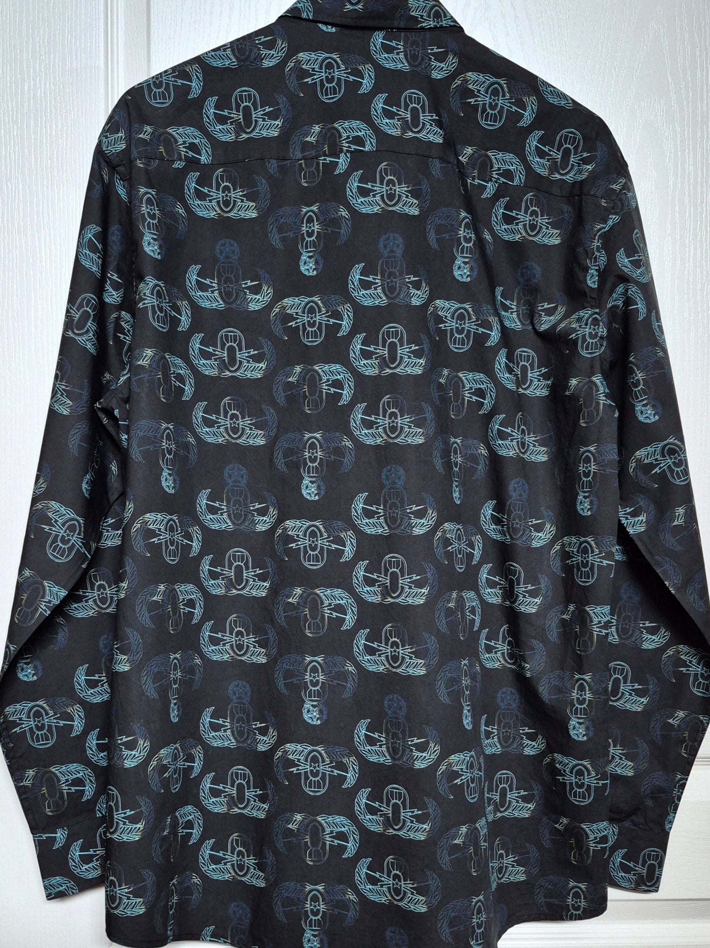 PRE-ORDER - Pearl Snap Dress Shirt (Men's) - "EOD Badge Rows" (Burnt Edges)