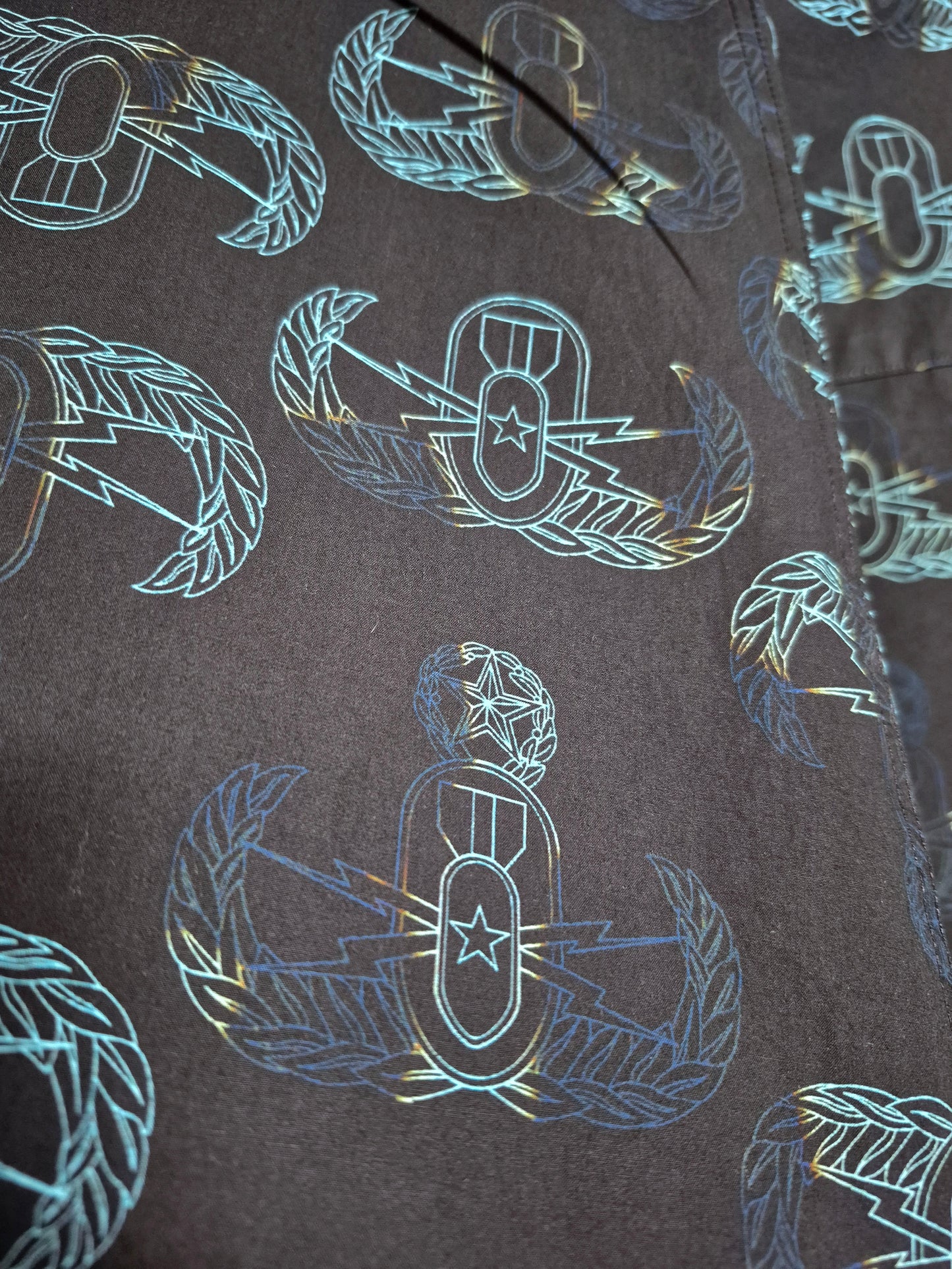 PRE-ORDER - Pearl Snap Dress Shirt (Men's) - "EOD Badge Rows" (Burnt Edges)