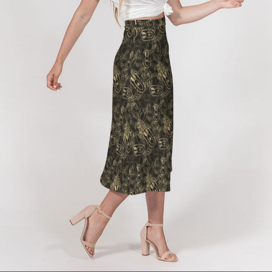 A-Line Midi Skirt - "It's 5 o'clock Somewhere" (Tan)