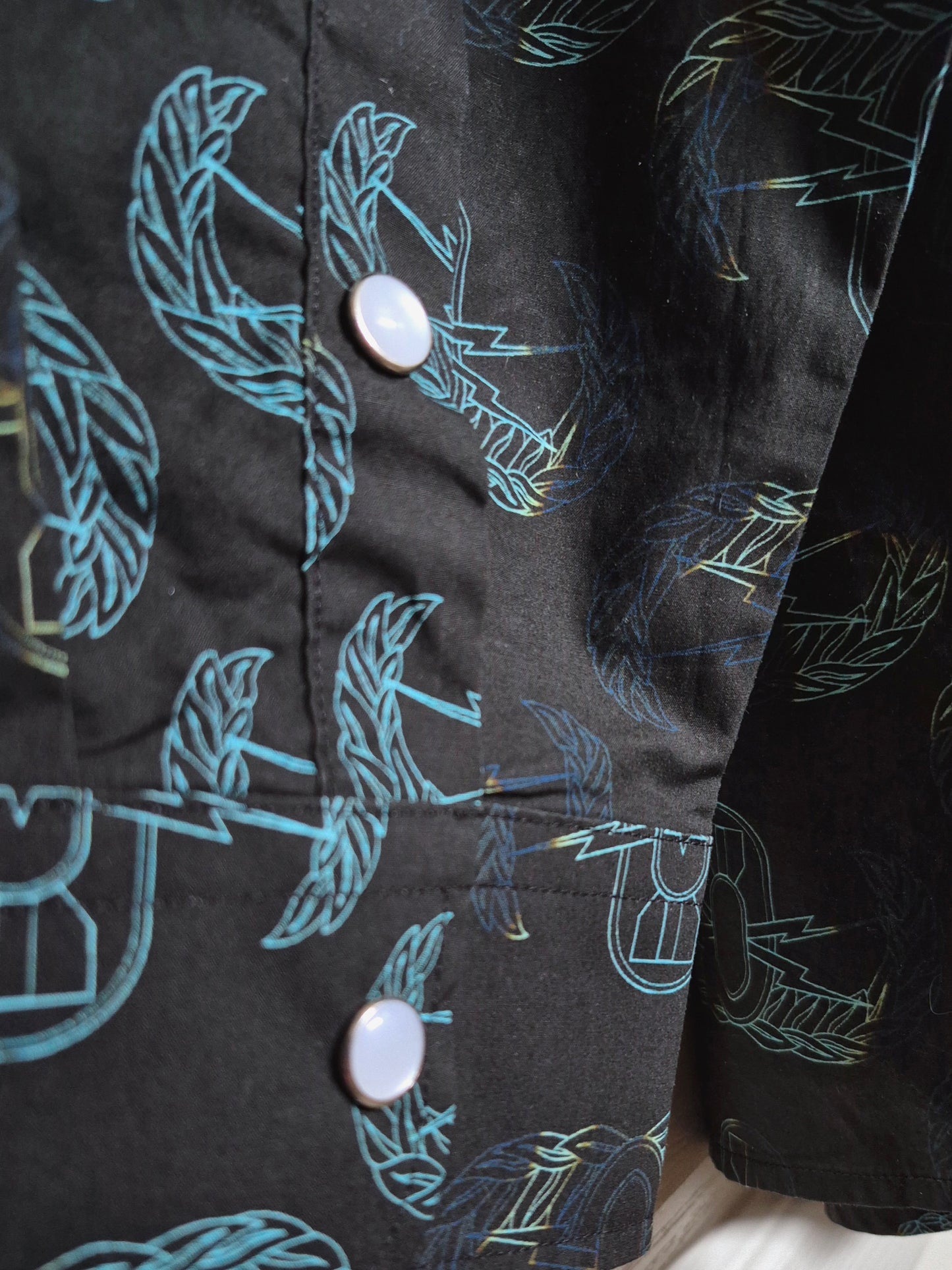 PRE-ORDER - Pearl Snap Dress Shirt (Men's) - "EOD Badge Rows" (Burnt Edges)