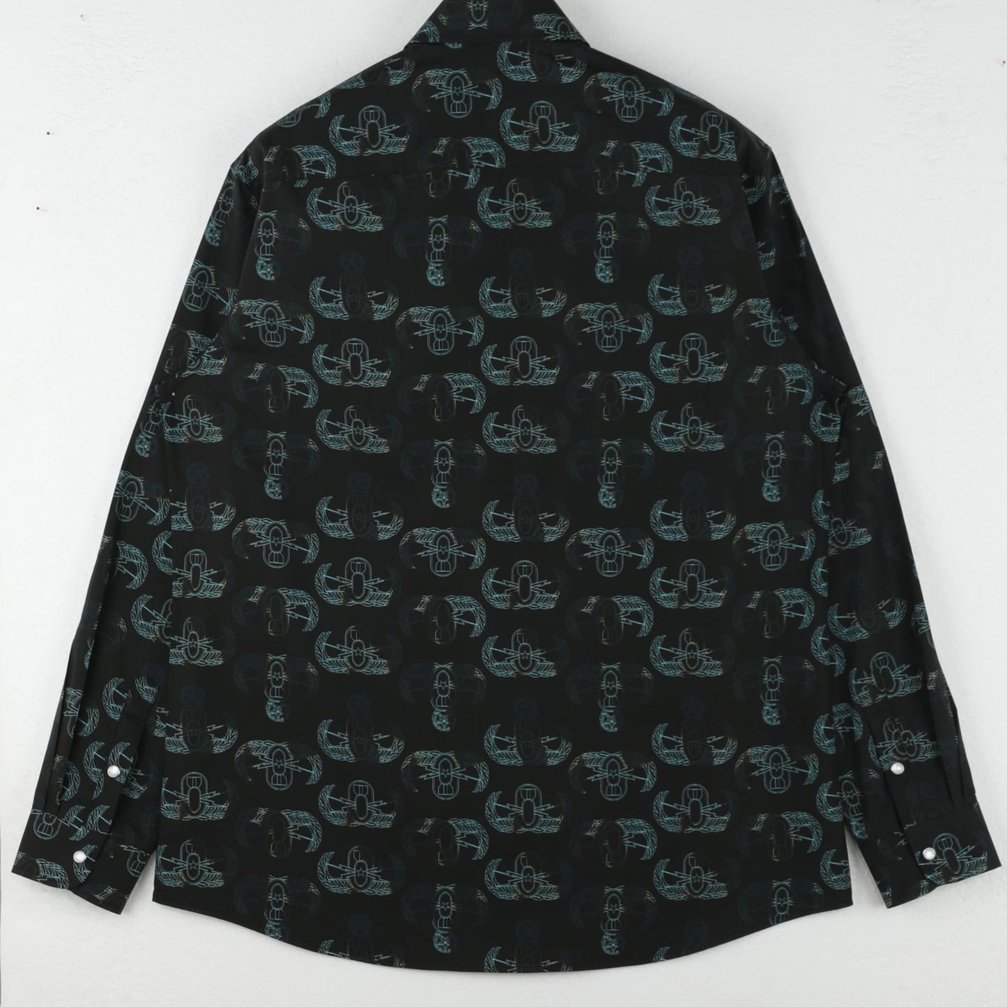 PRE-ORDER - Pearl Snap Dress Shirt (Men's) - "EOD Badge Rows" (Burnt Edges)