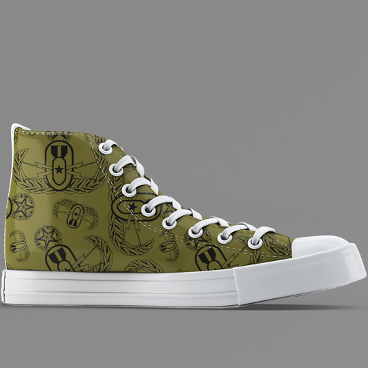 High Tops - "EOD Badges x 3" (Black on OD Green)