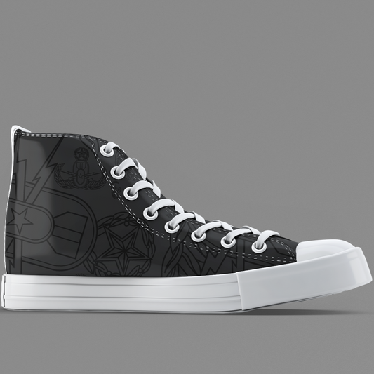 High Tops - "EOD Mixed Badges" (Black on Grey)